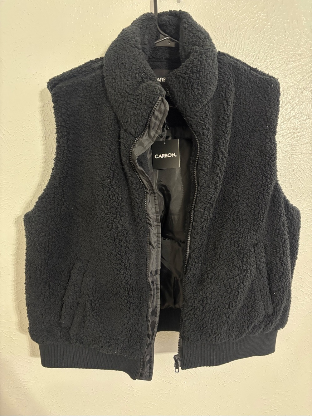 Carbon Black Sherpa Vest Jacket Large NWT
